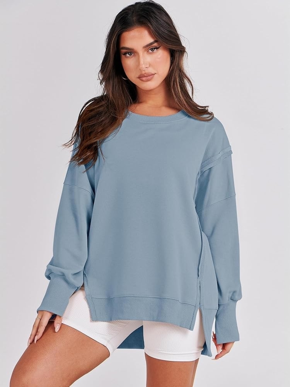 ANRABESS Womens Oversized Sweatshirts Crew Neck Long Sleeve Shirts Casual Loose